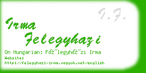 irma felegyhazi business card